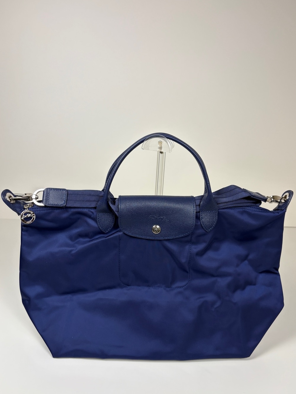 Longchamp Le Pliage Large Navy Nylon Tote with Shoulder Strap